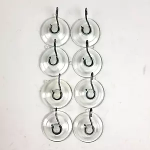 8x All Purpose 1-3/4 inch Suction Cups with Hook 8 Hooks - Picture 1 of 5