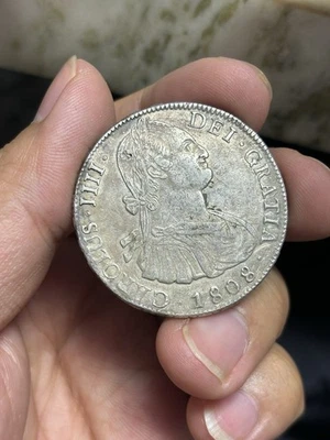 1808 PTS PJ Bolivia 8 Reales Silver Coin Spanish Colonial - Image 1 of 2