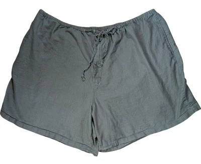 Shorts Venezia Jeans Feminino Plus Size 26/28 Verde Mistura de Linho Costura Interna 6,5"  - Imagem 1 de 4