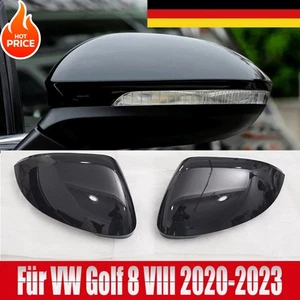 Glanz Schwarz Rückspiegel-Gehäuseabdeckung Für VW Golf 8 MK8 8R R-Line GTI 20  - Bild 1 von 14