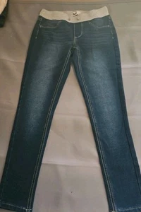 SO Jeans Girls Size 10 Blue Drawstring Waist Silver 22x24 - Picture 1 of 6