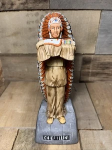 Old Commonwealth University Illinois Chief Illini #3 decanter whisky Illiniwek - Foto 1 di 23