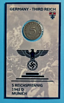 1940 - 1944 Germany 5 Reichspfennig Zinc  - WWII - 100x55 mm - 1 pc - Image 1 of 4