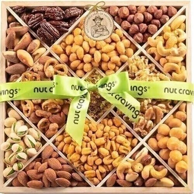 NUT CRAVINGS Christmas Mixed Nuts Gift Basket, Gourmet Holiday Collection