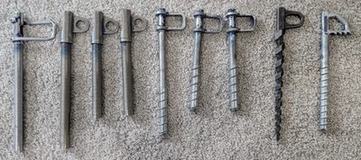 9 tornillos de escalada en hielo vintage (7 Salewa, 1 Stubai, 1 desconocido), 17-24 cm, usados Foto 1 de 4