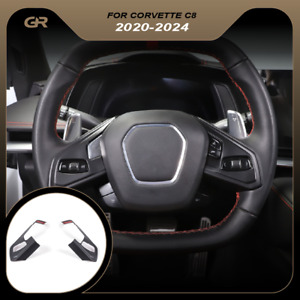 For Corvette C8 20-24 Steering Wheel Side Button Panel Cover Trim Matte Black S2