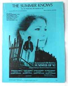 The Summer Knows  from the film Summer of '42 Barbra Steisand  sheet music piano - Picture 1 of 2