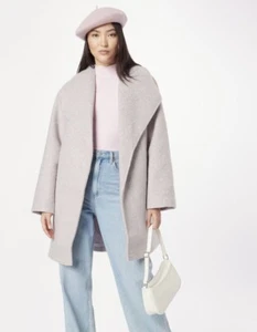 Abrigo Dorothy Perkins Talla 16 Entre Temporadas Gris Claro Frente Abierto Chaqueta Larga - Imagen 1 de 7