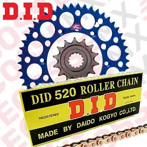 YAMAHA YZ250F CHAIN & SPROCKETS DID GOLD CHAIN BLUE RENTHAL SPROCKET 2001-2024 - Picture 1 of 5