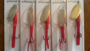5 X 21g SEÑUELOS C VOLADORES OJO DE FUEGO HOJA ROJA/DORADA SPINNER, ¡VALOR SUPERIOR! FEFC02-5002 - Imagen 1 de 3