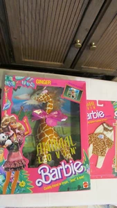 Lot 2 Animal Lovin' '88 Ginger Plush Giraffe + #1594 Barbie Doll Safarai Fashion - Picture 1 of 4