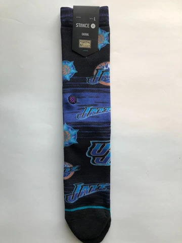 NEW Stance Casual NBA Hardwood Classics Utah Jazz All Over Crew Socks Large 9-13 Cover