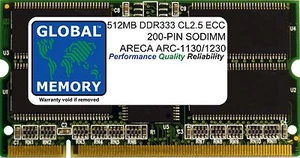 512MB DDR 333MHz PC2700 200-PIN ECC SODIMM RAM ARECA RAID ARC-1130ML/ARC-1230ML - Bild 1 von 1