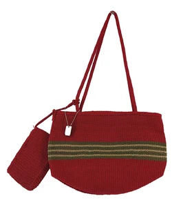 Stone Mountain gewebte Handtasche & Clutch Handytasche 15x11x8 rot grün gestreift - Bild 1 von 7