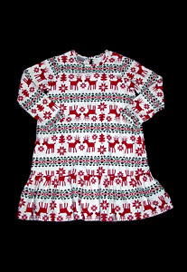 Hanna Andersson Girls Nightgown Pajamas Size 140 US 10 Nordic Reindeer XMAS