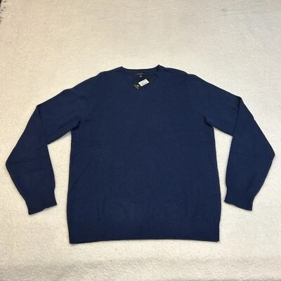 Suéter de Cachemira Travis Mathew Para Hombres Talla Grande Azul Pullover Cuello en V Golf Informal Foto 1 de 4