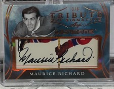 MAURICE RICHARD 2019-20 LEAF ULTIMATE HOCKEY Tribute Cut Signature AUTO 3/6