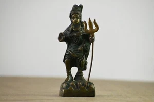 4 Inches Lord Shiva Statue Figurine Hand Carved Bronze Home Decor Gifting Idol - Picture 1 of 6