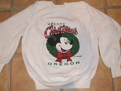 RaRe OREGON Mickey Mouse Sweatshirt Vintage Velva Sheen Christmas Hard to Find - Image 1 of 4