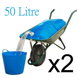 2 Building / Construction Water Container Wheelbarrow Bag H20 Carrier Pourer 50L - Picture 1 of 4