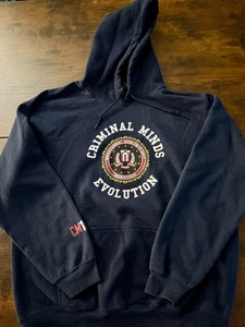 Criminal Minds Evolution Commerative Season 18 Hoodie Tv show RARE FIND Navy L - Picture 1 of 6
