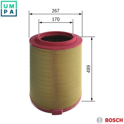 AIR FILTER F 026 400 641 FOR MAN D2676LF14/2676LF05/2676LF25/2676LF21 12.4L 6cyl - Image 1 of 4