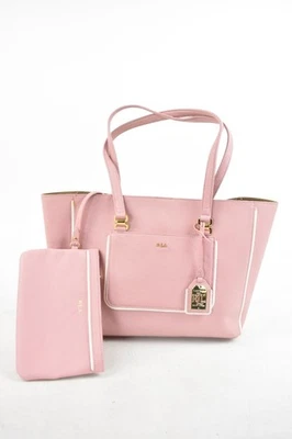 Lauren Ralph Lauren Dorset Women's Shopper Tote Bag Pink With Pouch Leather - Image 1 of 4