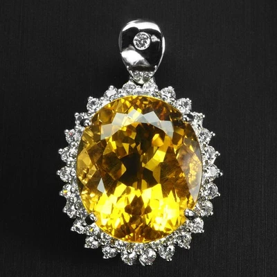 Preciosos colgantes hechos a mano de plata de ley 925 de 22,05 quilates de citrino amarillo dorado Foto 1 de 4