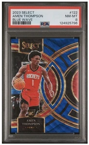 2023-24 Panini Select - Amen Thompson Premier Blue Wave /75 Rookie PSA 8 - Picture 1 of 4