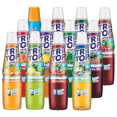 TRI TOP Getränkesirup Konzentrat Cola Waldmeister Spezi Kirsche Tropical uvm. - Bild 1 von 3