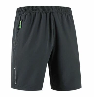 Pantalones Cortos Deportivos Para Hombre Elastizados Exterior Secado Rápido Cintura Elástica Cordón con Bolsillos Foto 1 de 4