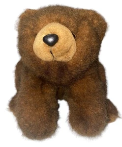 VTG 1988 MJC Intl Laying Down Stuff Plush Brown Teddy Bear Animal 11” Realistic - Picture 1 of 18