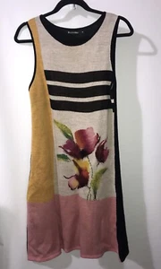 Vestido mediano Anthropologie Troubadour para mujer mezcla de lana sin mangas negro floral - Imagen 1 de 9