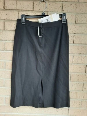 NUEVO CON ETIQUETAS Emporio Armani Mujer Falda Negra Talla 38 Lana Viscosa Rayón Foto 1 de 4