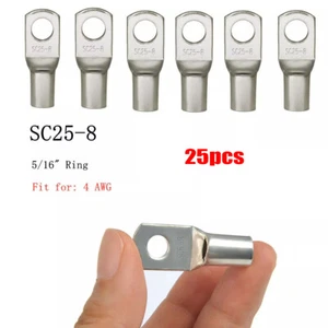 25 PIEZAS Batería Anillo Cobre Tamices Calibre 4 AWG 5/16" Conectores de Cable Terminales de Crimpado - Imagen 1 de 7