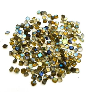 Lote de 70 piedras preciosas de fuego múltiple de corte cuadrado natural labradorita 5*5 mm - Imagen 1 de 3