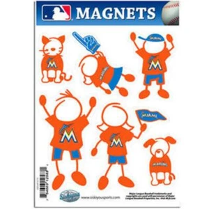 Miami Marlins Family Magnet Set (NEW) MLB Auto Car Stickers Emblems 6 Pack - Picture 1 of 1