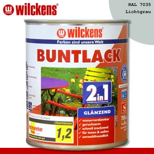 Wilckens 750 ml Buntlack 2in1 glänzend RAL 7035 Lichtgrau innen und außen - Bild 1 von 1