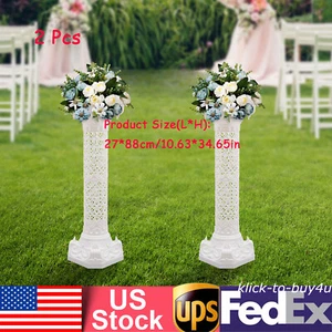 2pcs Wedding Roman Column Wedding Roman Pillar Artistic Flowerpot Holder 27*88cm - Picture 1 of 13