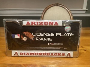 Arizona Diamondbacks Metal License Plate Frame Chrome Tag Cover, 6x12 Inch - Picture 1 of 4