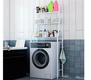 SCAFFALE BAGNO SOPRA LAVATRICE 155X65X25 3 RIPIANI MOBILE SALVASPAZIO BIANCO - Foto 1 di 8