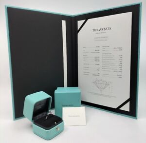 Tiffany and Co. Platinum XXX 0.28ct DIAMOND Engagement Ring W/ PAPERWORK & BOX