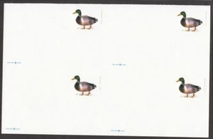 2021 Mallard stamped Postal Card Sc UX648 UNCUT BLOCK of 4 from full press sheet - Picture 1 of 1