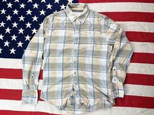 Guess mens western shirt check pearl snap y2k vintage cowboy XS - Picture 1 of 7