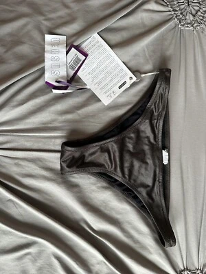 NWT  Versus Versace Sparkly Bikini Swim Bottom Brown Size 6 New $200 - Image 1 of 4