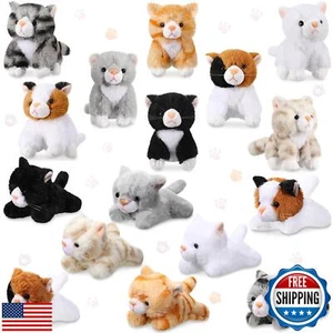 Leitee 16 Pcs Cat Stuffed Animals Bulk 5 Inch Kitten Plush Toy Assorted Cute - Picture 1 of 5