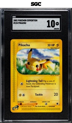 Pikachu 124/165 Expedition Base Set SGC 10 GEM MINT 2002 Pokémon - Image 1 of 2