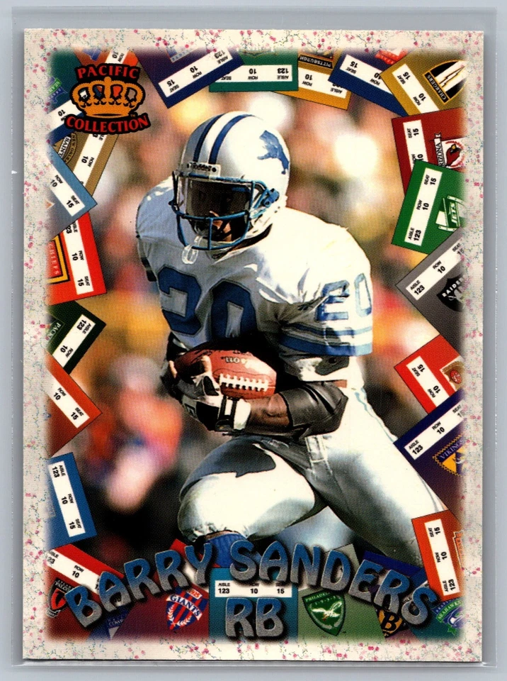 1996 Pacific Litho-Cel Barry Sanders #GT-71 Game Time Card - Image 1 of 2