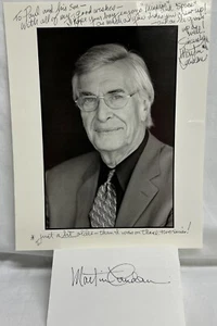 Martin Landau Actor Misión Imposible Firma en Tarjeta Índice y Foto 8x10 en Blanco y Negro - Imagen 1 de 4