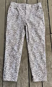 Chico's Pants ankle Animal Print Leopard high rise size 8 cotton spandex blend - Picture 1 of 7